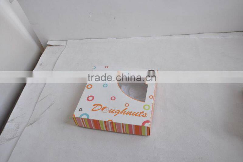 Printing colorful and folding paper donut packaging box