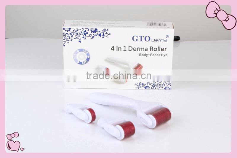 GTO 2017 newest medical stainless steel dermaroller 4 in 1 derma roller