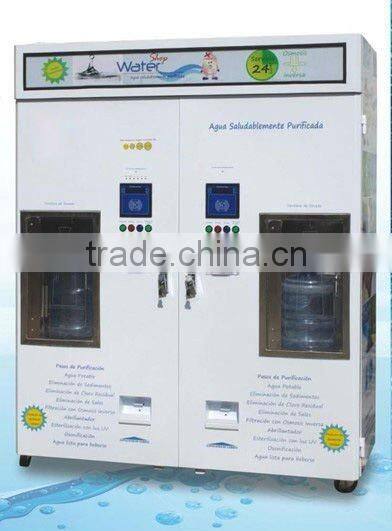 Water Vending Machine with 2 sets dispensing window /3 gallon and 5gallon refilling drinking water vending machine