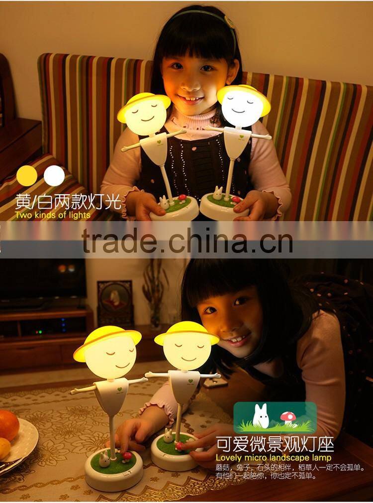 3D Scarecrow Kid's Night Light with Power Bank USB Rechargeable LED Table Lamp