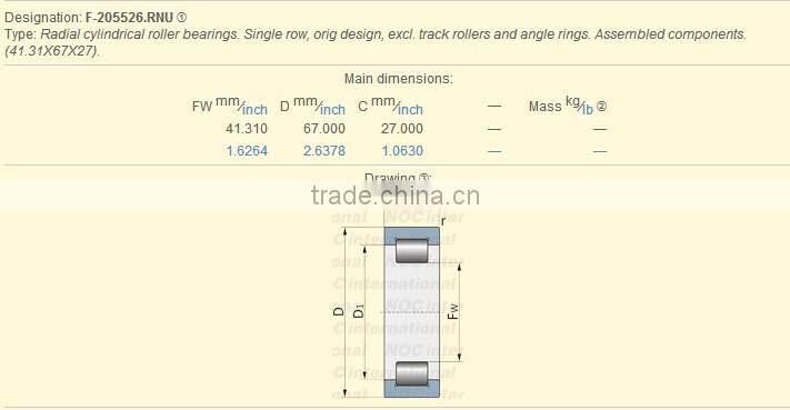 Hydraulic pump Bearing F-205526 printing machine bearing F-205526.RNU Cylindrical Roller Bearing
