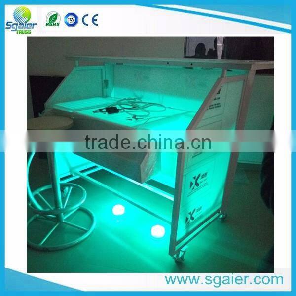 Led light folding mobile portable dj table bar counter for sale