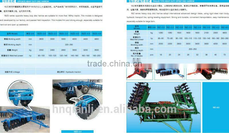 20 disc heavy duty disc harrow mach 90hp farm tractor