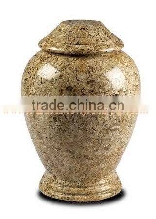 DECORATIVE FOSSIL MARBLE CREMATION URNS