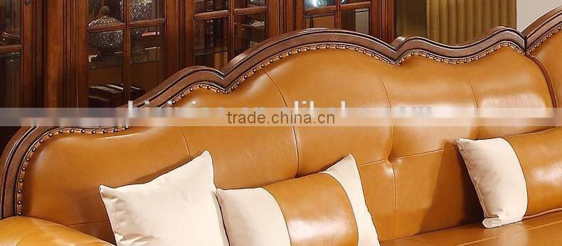 American modern concise genuine leather corner sofa set