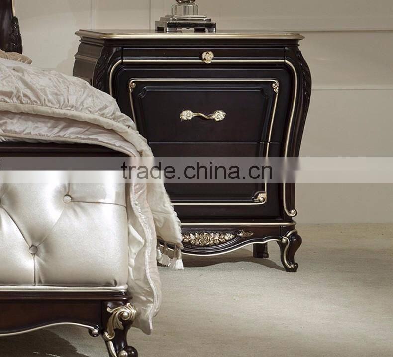 New design neoclassic bedroom furniture solid wood floral carving two sliding doors wardrobe