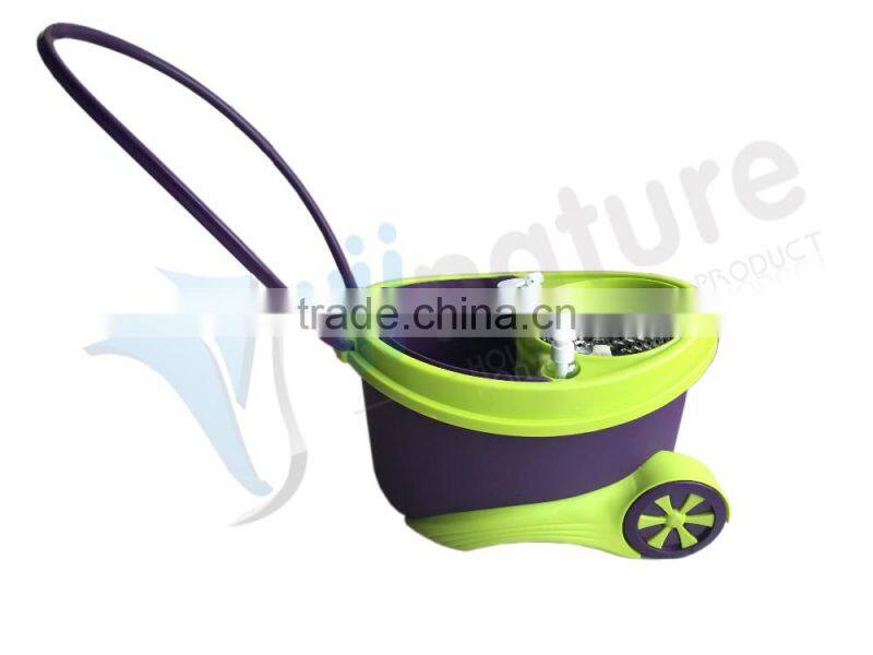 Magic mop with wheels fast dehydration and washing mop head