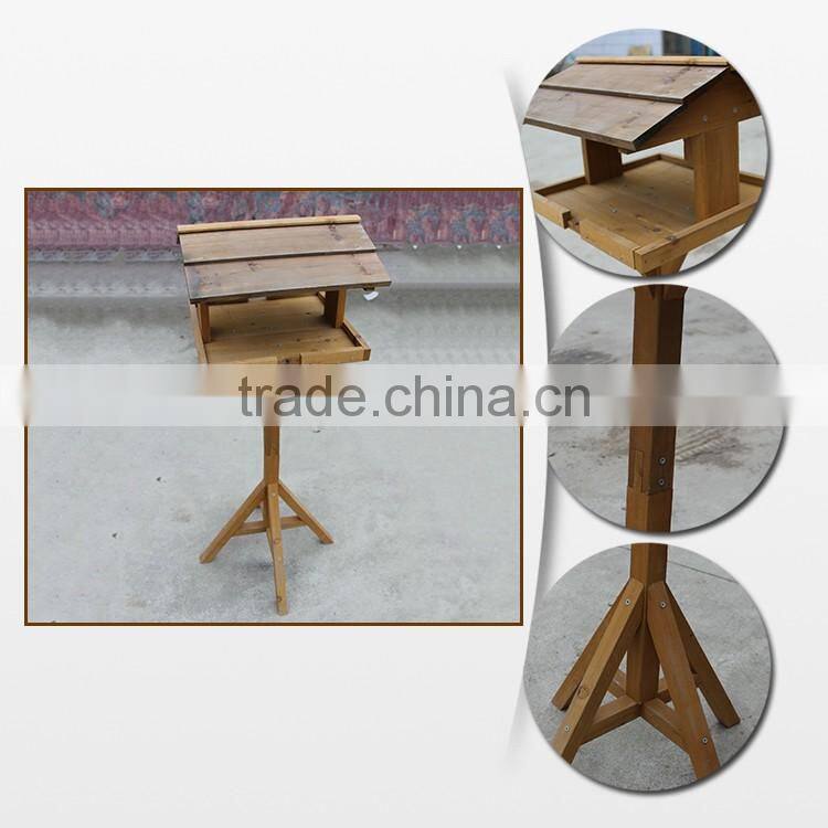 Wooden bird house/ Garden bird cage for birds with stand