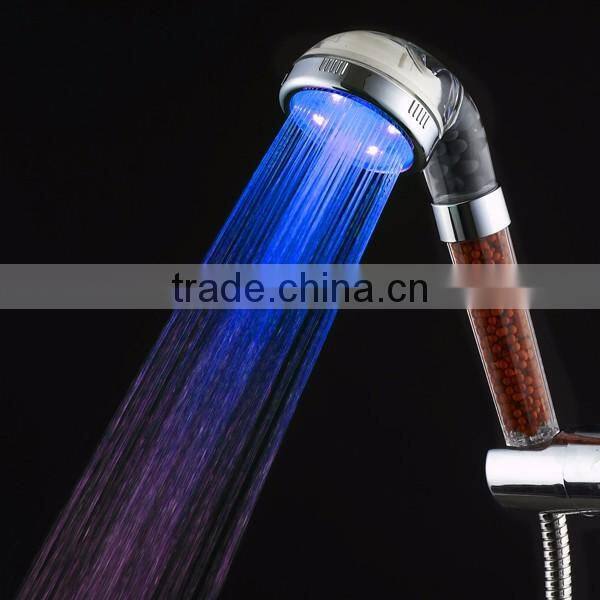 Cheap LED Negative Ion Mini Shower Head, Colorful Changing Spa Electric Shower Head, Tourmaline Anion Healthy Handy Shower Head