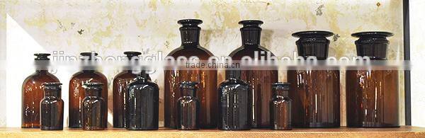 250ml amber narrow mouth glass reagent bottle