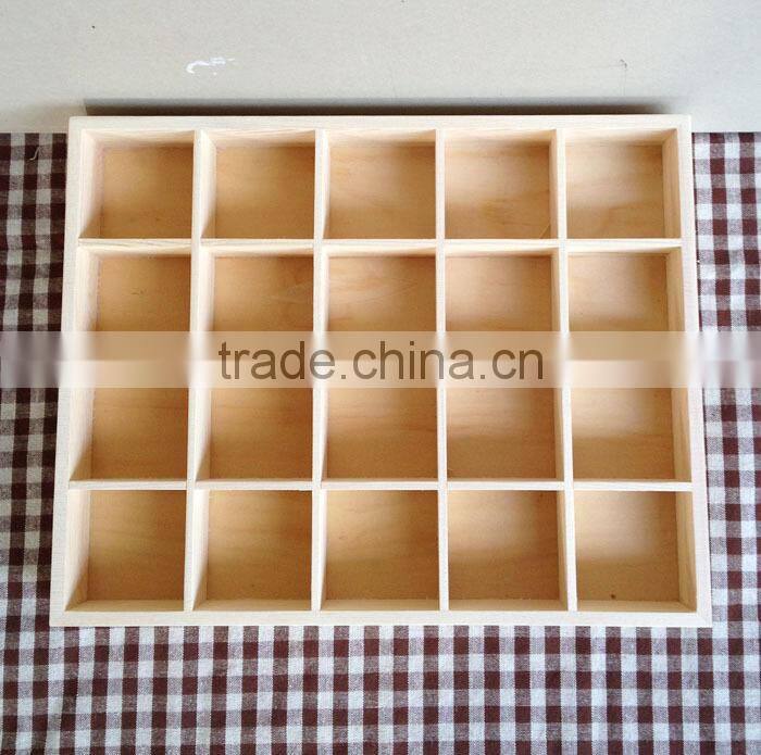 Homemade Solid Wooden Box Tea Bag Classification Candy Storage Box Product Display with15 pcs GridsLove and Simple style