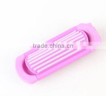 High quality round plastic foldable pocket compact decorative mirror with hair brush