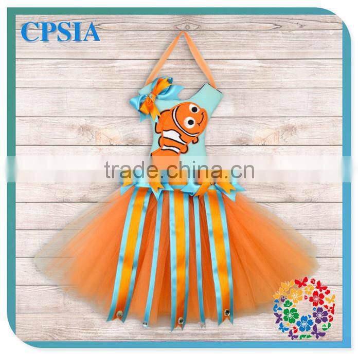 Snowflake Decoration ribbon bow holder Tulle Pettiskirt Cute Party Tutus dresses Fashion Accessory for Boutique