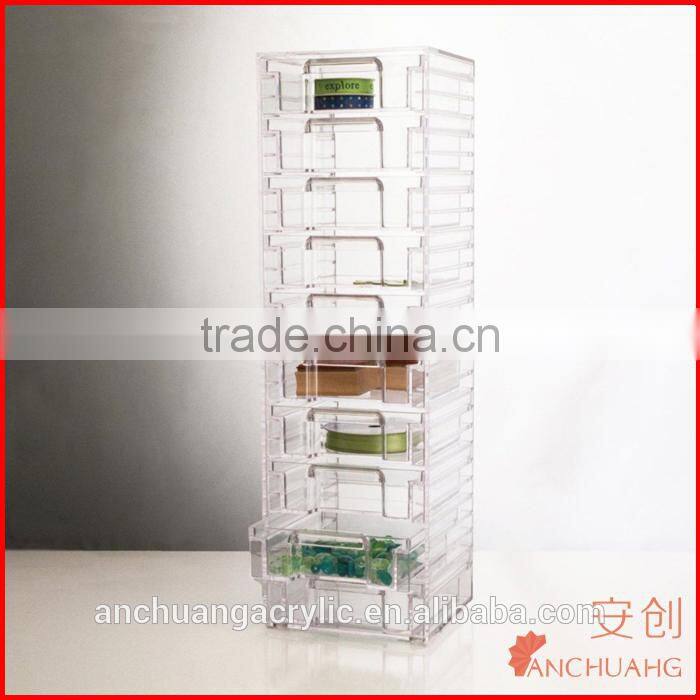 Clear Acrylic Organizer Tower with 10 Removable Drawers 10 Drawer