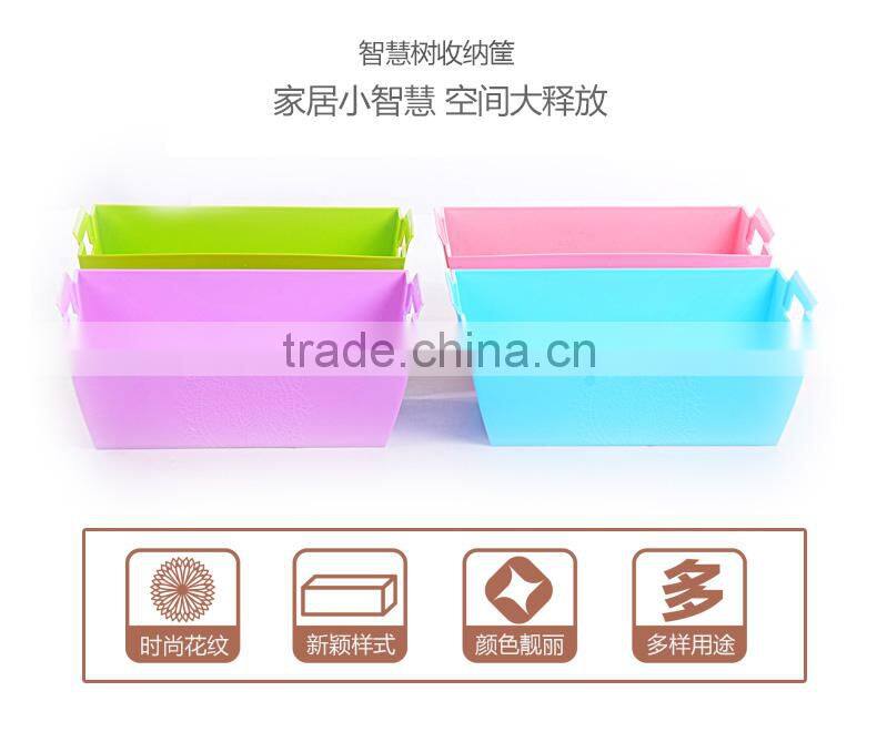 New PP plastic rectangular storage basket with handle
