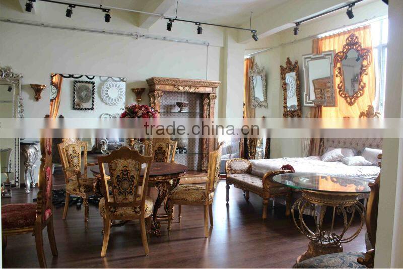 Antique Gold Reproduction Console Table with Mirror