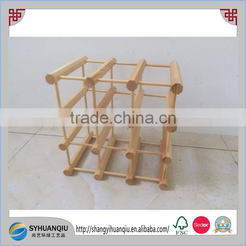 cheap wooden wine rack 9 bottles shelf solid wood storage bar accessories wine holder rack