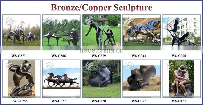 Outdoor modern garden sculpture, bronze fishing statue, life size figure statue