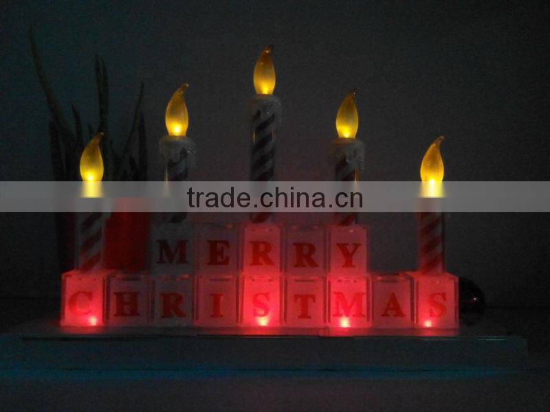 christmas candle holder christmas decoration LED lighted candle color changing