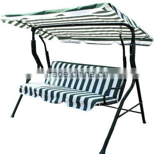 Patio Garden Three Seats Canopy Metal Swing Chair
