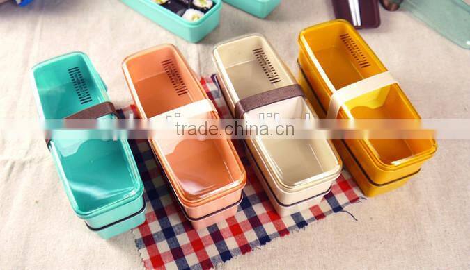 Cute Lunch Box Bento with Chopsticks High Heat Resistance Gift made in China,CUSTOM plastic lunch box,hot new product for 2015