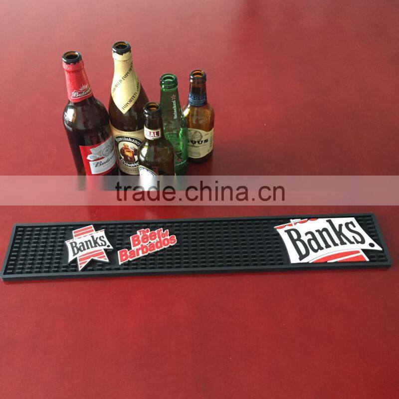soft pvc rubber bar mat with 3D logo