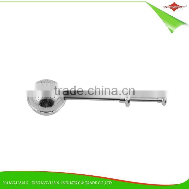 ZY-S3020 stainless steel flexible ball shaped tea strainer infuser with long handle