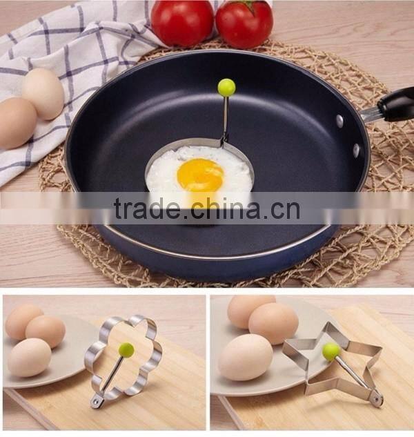 Stainless Steel Fried Egg Mold Pancake Mold Kitchen Tool Pancake Rings with Oil Brush 5 Pcs Set