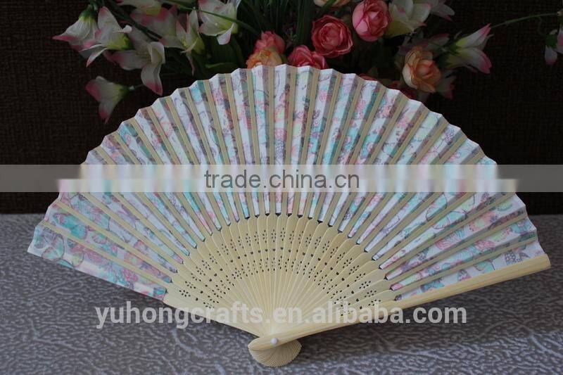 Popular Gift Bamboo Hand Fan With Fabric