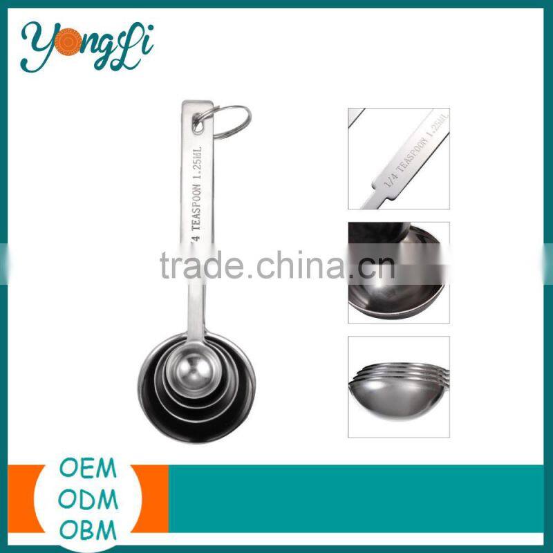 Metal Cooking Measur Tools 4pieces Set Stainless Steel Kitchen Cups Measuring Tools