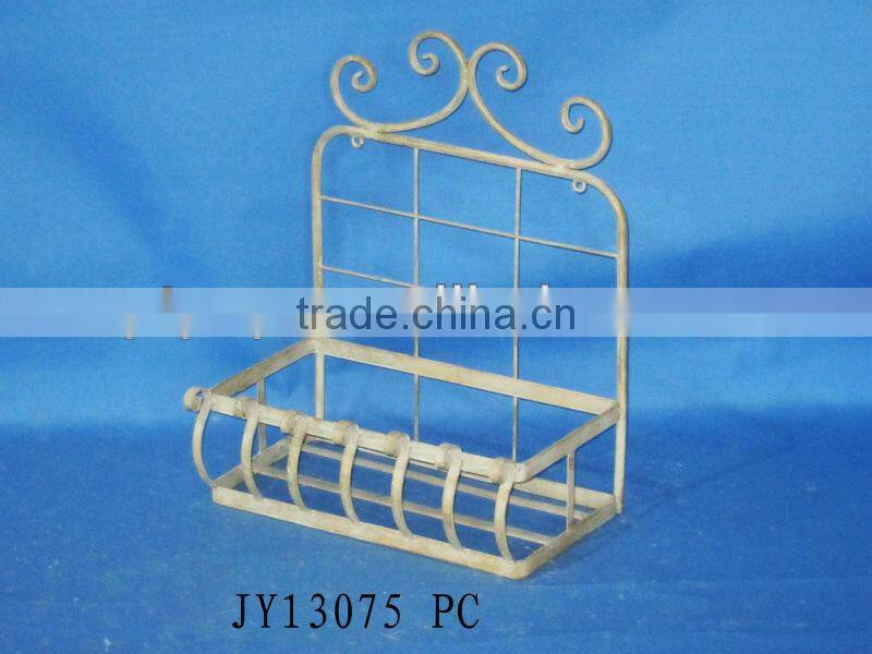 Newest Decorative Wrought Iron Rectangle Wall Mounted Flower Pot Holders