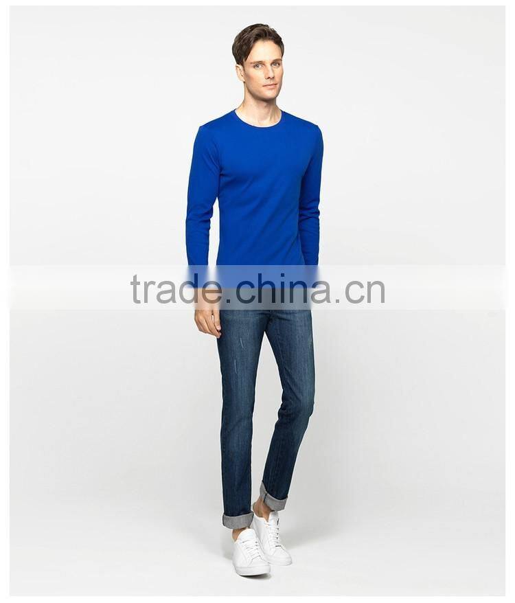 Custom100% cotton O neck e winter tee long sleeve blank shirts men t-shirt