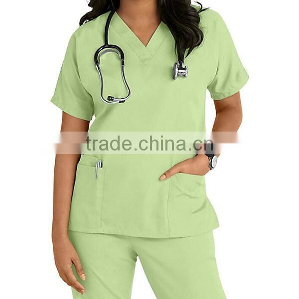 Polycotton Unisex Stylish Medical Scrubs Nursing Uniform
