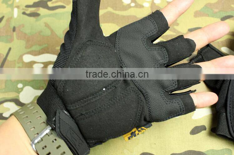 custom black antislip abrasion proof warm military half finger tactical gloves