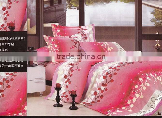 100%polyester disperse printing luxury diamond velvet bedding set