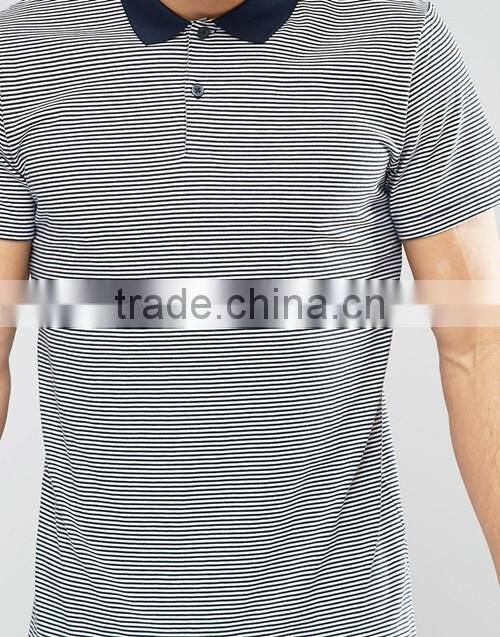Latest design stripe jersey 100% cotton men polo shirt OEM/ODM service