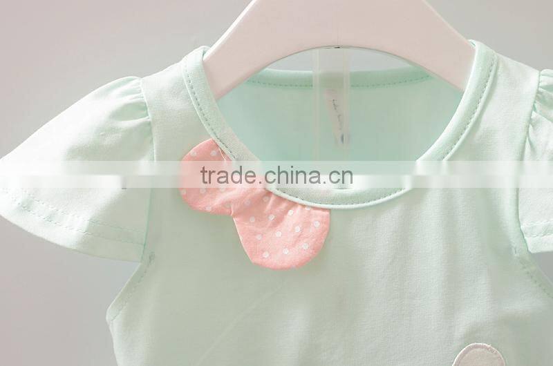 Soft Cotton Children Clothing Set Cute Cat Banner Top Clothes Match Cat Ears Shorts