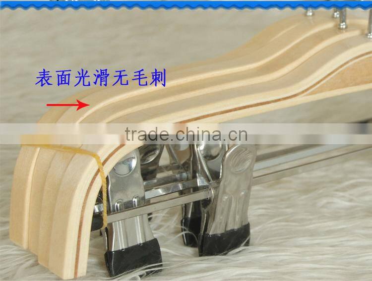 wholesale natural wooden clothes hanger cute wooden child hanger laundry wood pant clothes hanger