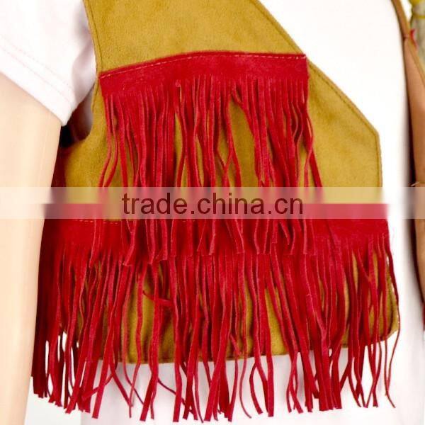 2016 Bohemian Tassel Style Kids Coat Teen Girls Fashion Overall For Winter Or Autumn