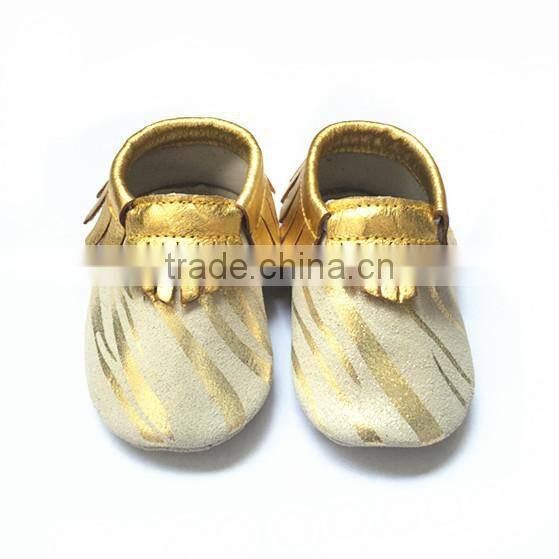 hot design genuine leather soft sole baby moccasins baby shoes