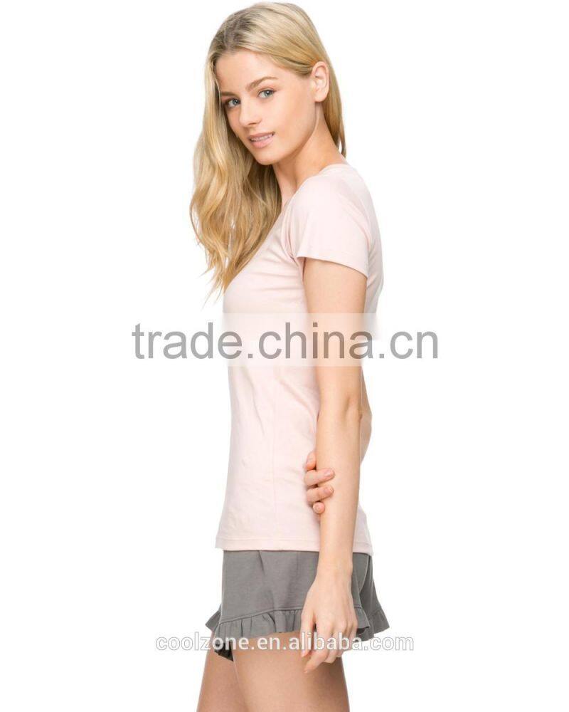 100% Organic cotton short sleeves custom t-shirt wholesale blank t shirt