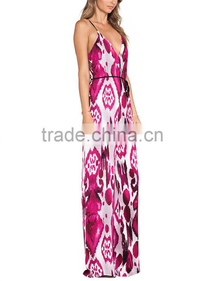 2015 latest ladies colorful one piece jumpsuit with long pants