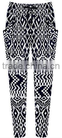 2014 hot sell wholesale high quality fashionable checked Harem Pants