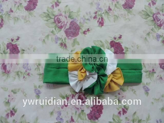 2016 Newest and fashion elastic hair band,three flower shape headband,bright colorful hair band with elastic