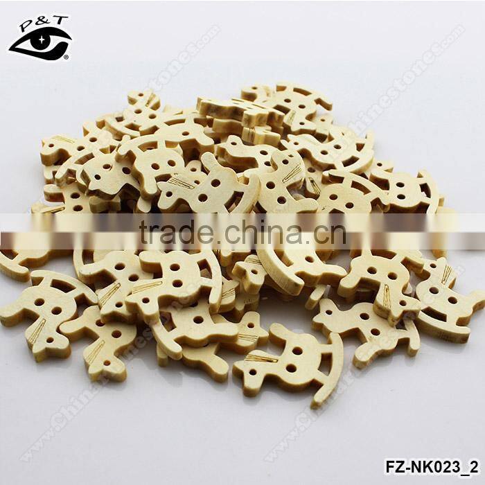 20X22MM Animal Horse Shape Button Wood Buttons for Clothing DIY Sewing Accessories Decorations