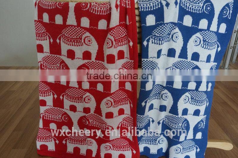 Jacquard knitted baby throw Blanket