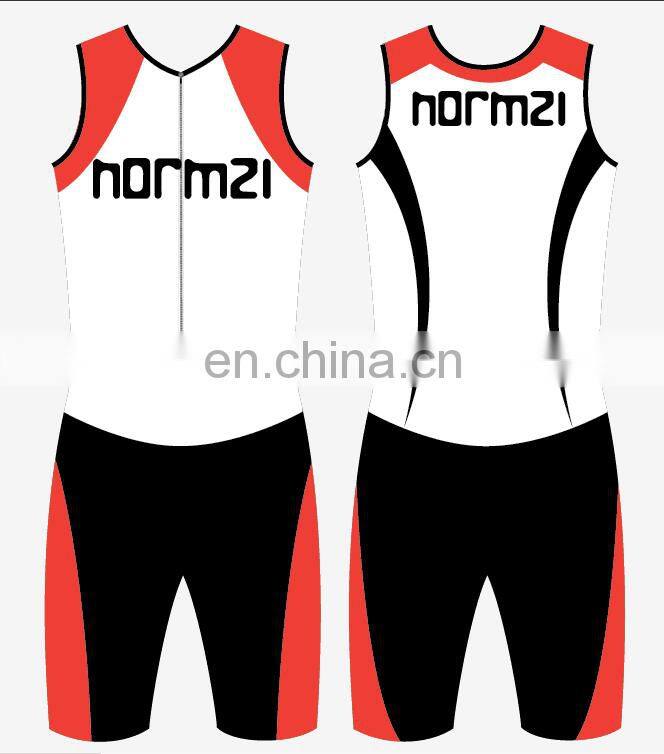 Full length Invisible zipper professional men's triathlon wear