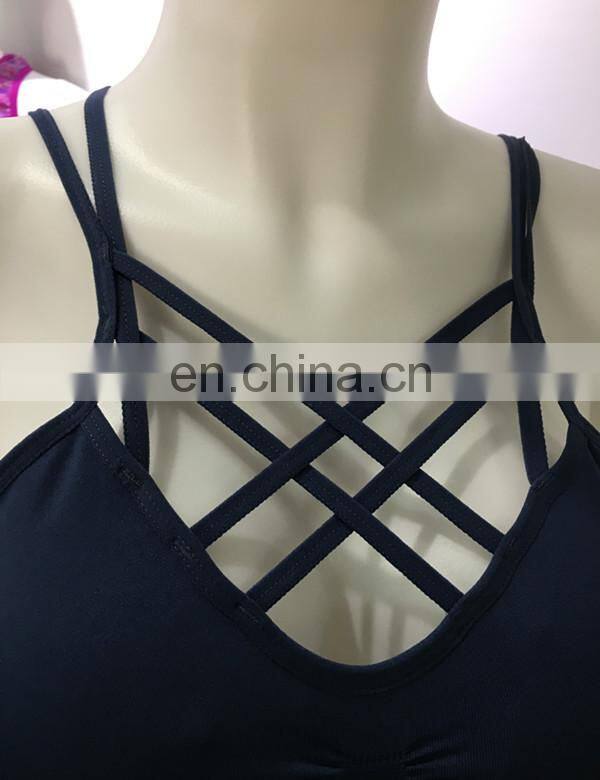 2017 Women Sport Support Workout Bra With Ties And Beautiful Pattern