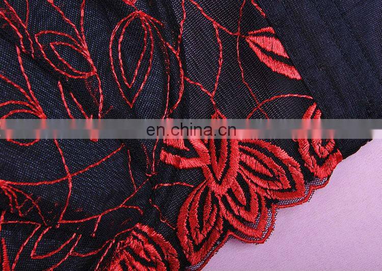 2015 Classical Full Cup Sexy Mature Women Red Lace Slip Embroidered Bra