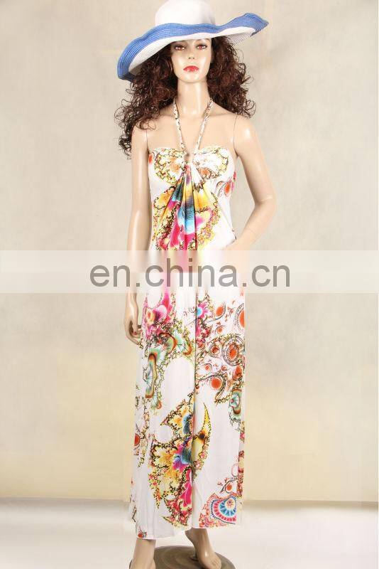Fashionable girl's hippie beach long dress